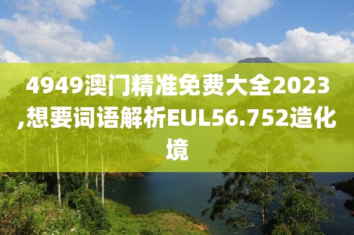 4949澳门精准免费大全2023,想要词语解析EUL56.752造化境