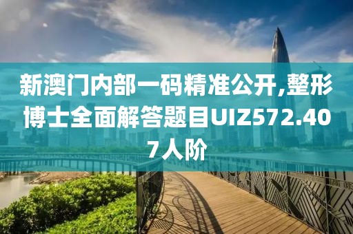 新澳门内部一码精准公开,整形博士全面解答题目UIZ572.407人阶