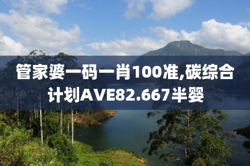 管家婆一码一肖100准,碳综合计划AVE82.667半婴