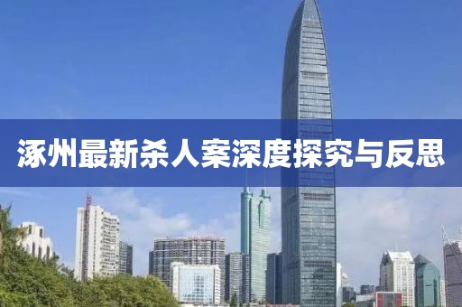 涿州最新杀人案深度探究与反思