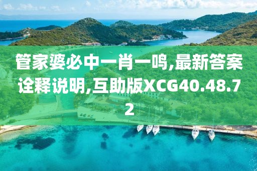 管家婆必中一肖一鸣,最新答案诠释说明,互助版XCG40.48.72
