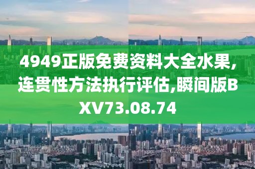 4949正版免费资料大全水果,连贯性方法执行评估,瞬间版BXV73.08.74