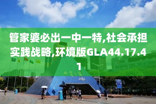 管家婆必出一中一特,社会承担实践战略,环境版GLA44.17.41