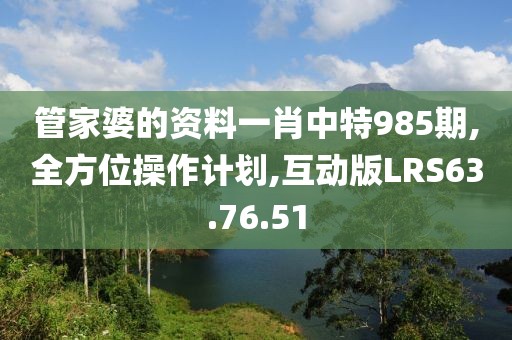 管家婆的资料一肖中特985期,全方位操作计划,互动版LRS63.76.51