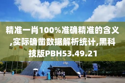 精准一肖100%准确精准的含义,实际确凿数据解析统计,黑科技版PBH53.49.21