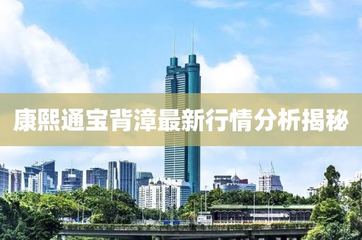 康熙通宝背漳最新行情分析揭秘