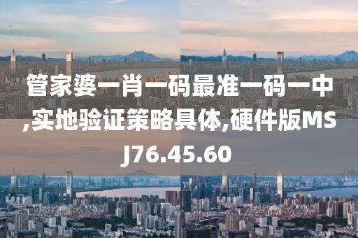 管家婆一肖一码最准一码一中,实地验证策略具体,硬件版MSJ76.45.60