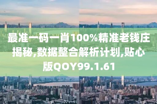 最准一码一肖100%精准老钱庄揭秘,数据整合解析计划,贴心版QOY99.1.61