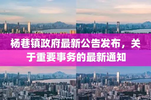 杨巷镇政府最新公告发布，关于重要事务的最新通知