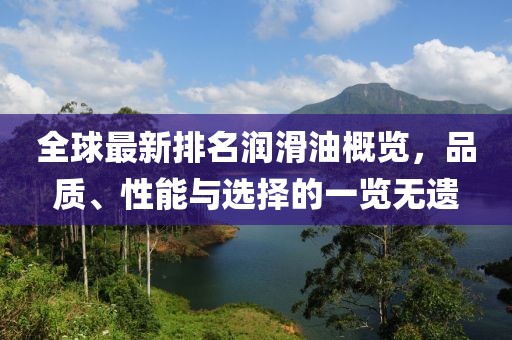 全球最新排名润滑油概览，品质、性能与选择的一览无遗