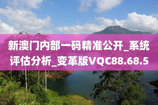 新澳门内部一码精准公开_系统评估分析_变革版VQC88.68.5