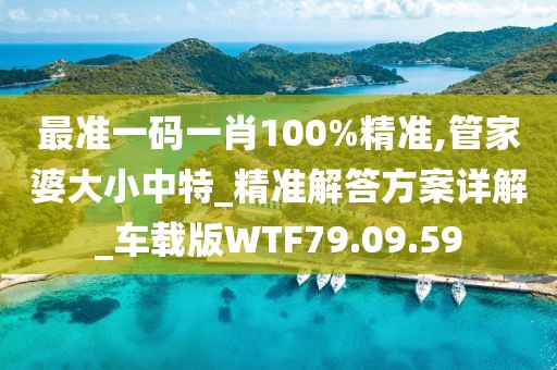 最准一码一肖100%精准,管家婆大小中特_精准解答方案详解_车载版WTF79.09.59