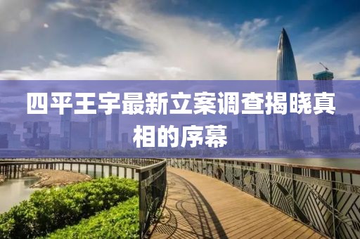 四平王宇最新立案调查揭晓真相的序幕