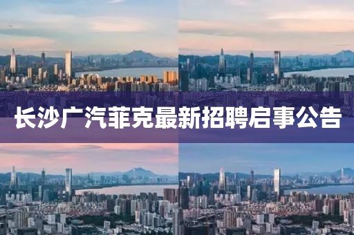 长沙广汽菲克最新招聘启事公告