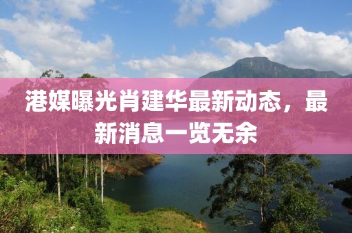 港媒曝光肖建华最新动态，最新消息一览无余