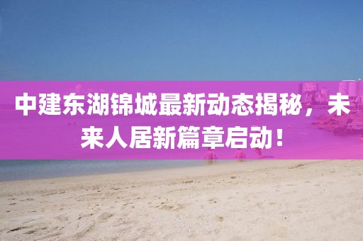 中建东湖锦城最新动态揭秘，未来人居新篇章启动！