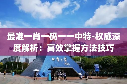 最准一肖一码一一中特-权威深度解析：高效掌握方法技巧