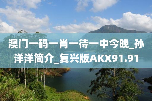 澳门一码一肖一待一中今晚_孙洋洋简介_复兴版AKX91.91