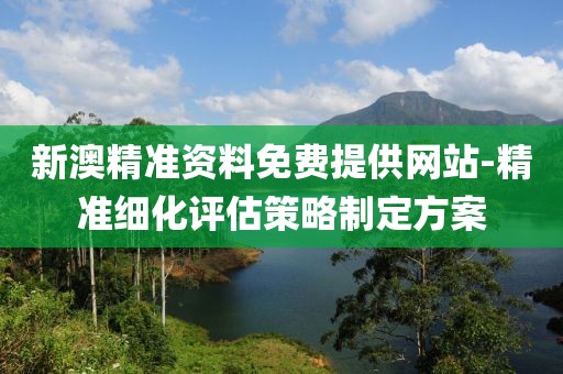 新澳精准资料免费提供网站-精准细化评估策略制定方案