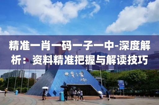 精准一肖一码一子一中-深度解析：资料精准把握与解读技巧