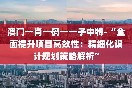 澳门一肖一码一一子中特-“全面提升项目高效性：精细化设计规划策略解析”