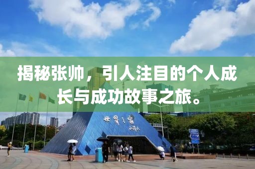 揭秘张帅，引人注目的个人成长与成功故事之旅。