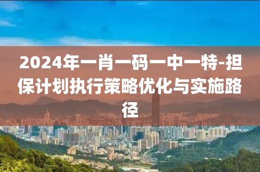 2024年一肖一码一中一特-担保计划执行策略优化与实施路径