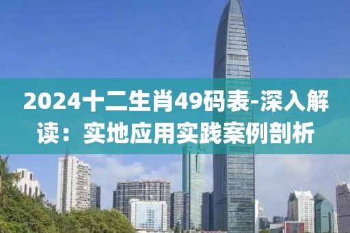 2024十二生肖49码表-深入解读：实地应用实践案例剖析