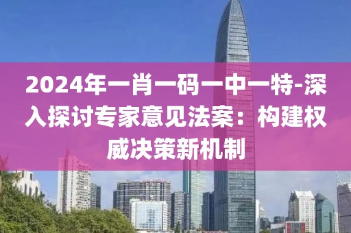 2024年一肖一码一中一特-深入探讨专家意见法案：构建权威决策新机制