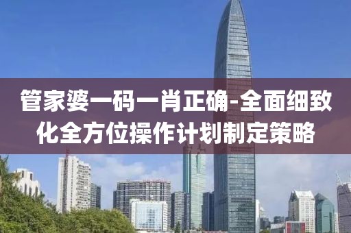 管家婆一码一肖正确-全面细致化全方位操作计划制定策略