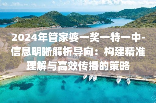 2024年管家婆一奖一特一中-信息明晰解析导向：构建精准理解与高效传播的策略