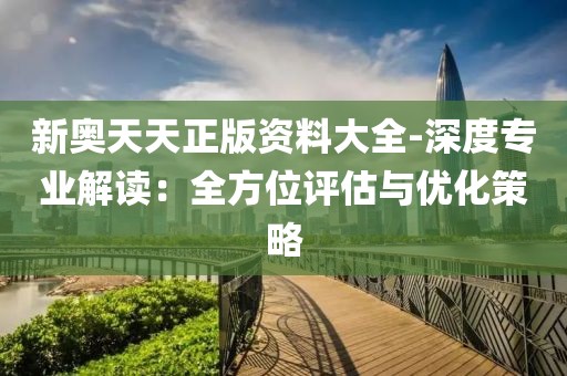 新奥天天正版资料大全-深度专业解读：全方位评估与优化策略