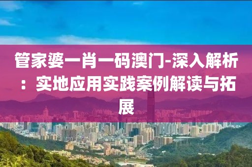 管家婆一肖一码澳门-深入解析：实地应用实践案例解读与拓展