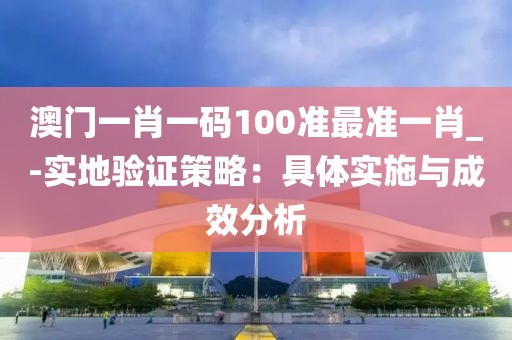 澳门一肖一码100准最准一肖_-实地验证策略：具体实施与成效分析