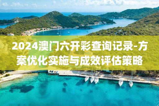 2024澳门六开彩查询记录-方案优化实施与成效评估策略