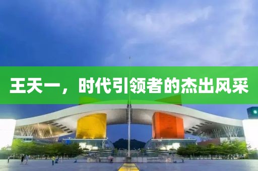 王天一，时代引领者的杰出风采