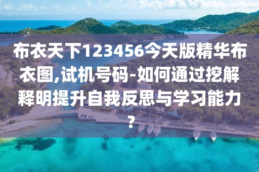 布衣天下123456今天版精华布衣图,试机号码-如何通过挖解释明提升自我反思与学习能力？