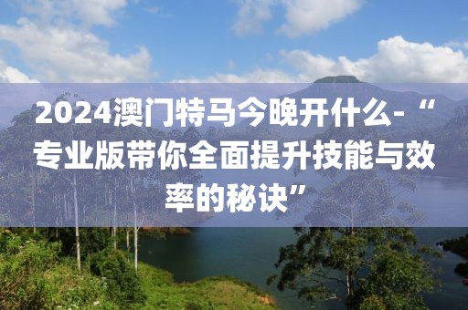 2024澳门特马今晚开什么-“专业版带你全面提升技能与效率的秘诀”