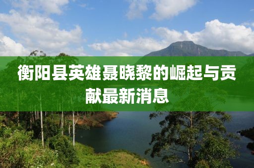 衡阳县英雄聂晓黎的崛起与贡献最新消息