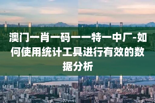 澳门一肖一码一一特一中厂-如何使用统计工具进行有效的数据分析