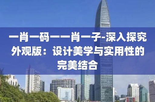 一肖一码一一肖一子-深入探究外观版：设计美学与实用性的完美结合