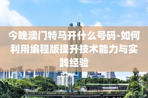 今晚澳门特马开什么号码-如何利用编程版提升技术能力与实践经验