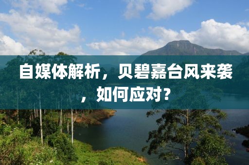 自媒体解析，贝碧嘉台风来袭，如何应对？