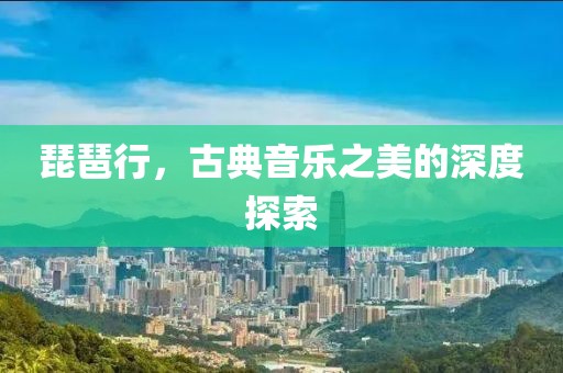 琵琶行，古典音乐之美的深度探索