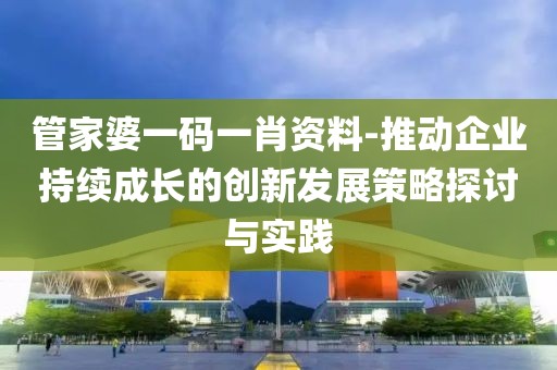 管家婆一码一肖资料-推动企业持续成长的创新发展策略探讨与实践