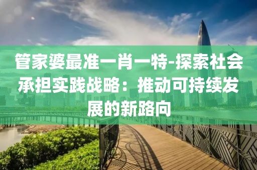 管家婆最准一肖一特-探索社会承担实践战略：推动可持续发展的新路向