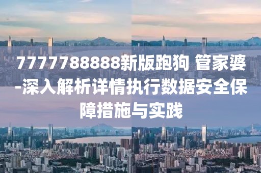 7777788888新版跑狗 管家婆-深入解析详情执行数据安全保障措施与实践