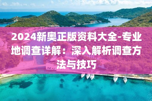 2024新奥正版资料大全-专业地调查详解：深入解析调查方法与技巧