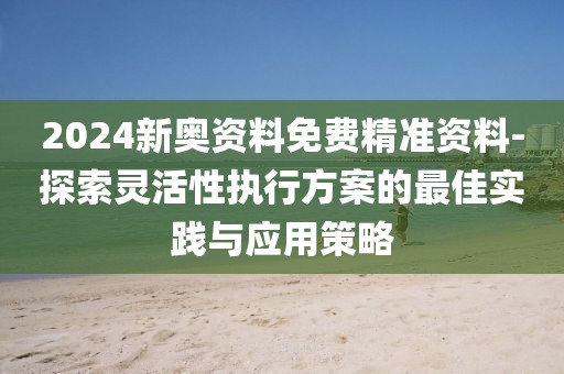 2024新奥资料免费精准资料-探索灵活性执行方案的最佳实践与应用策略