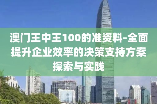 澳门王中王100的准资料-全面提升企业效率的决策支持方案探索与实践